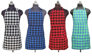 GLUN Waterproof Unisex Kitchen Apron Checkered